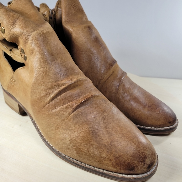 Free People Landslide Brown Leather Ankle Boots Booties Women's Size 8, EU 38 - Picture 11 of 15